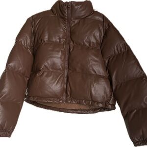 Wilfred Brown Cropped Puffer Jacket